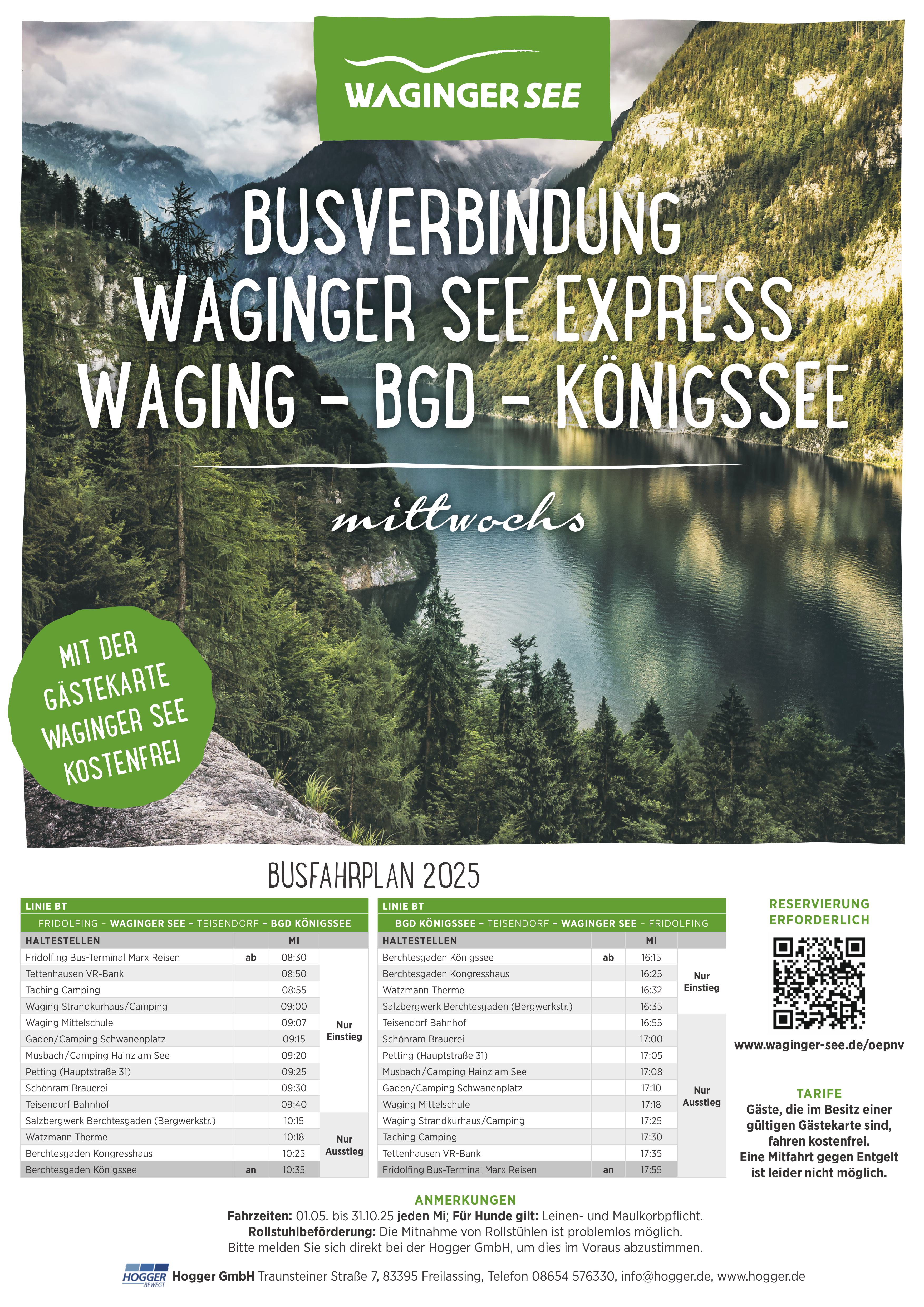 Busverbindung Waging - Königssee 2025